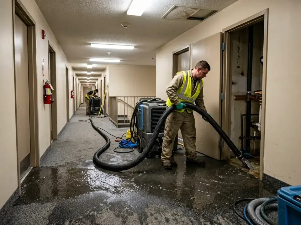 multi-unit-apartment-hallway-f-005 — frequently asked questions, Emergency Burst Pipe Water Extraction & Removal in Discover…